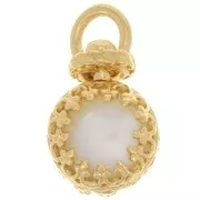 Round swivel crown pendant - for 8mm beads - Fine Gold plated x1 